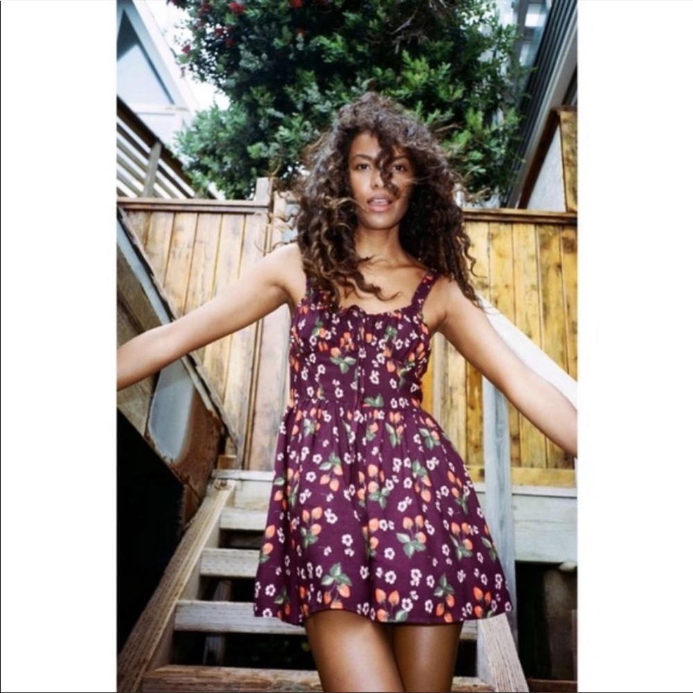 NWT Urban Outfitters Purple Strawberry Romper